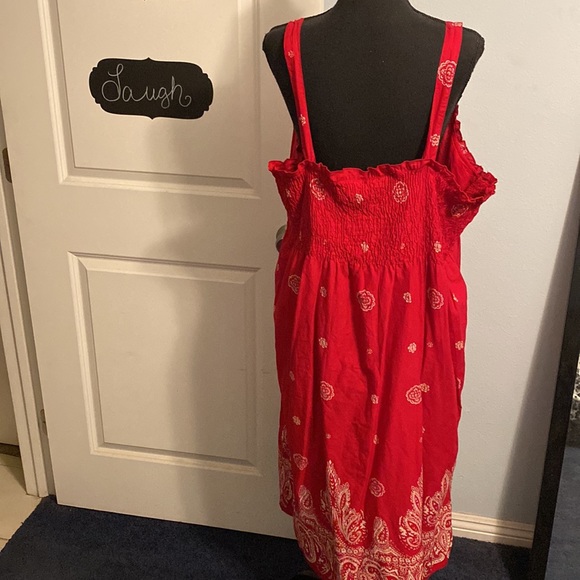 Red ivory paisley print midi dress - Picture 5 of 8